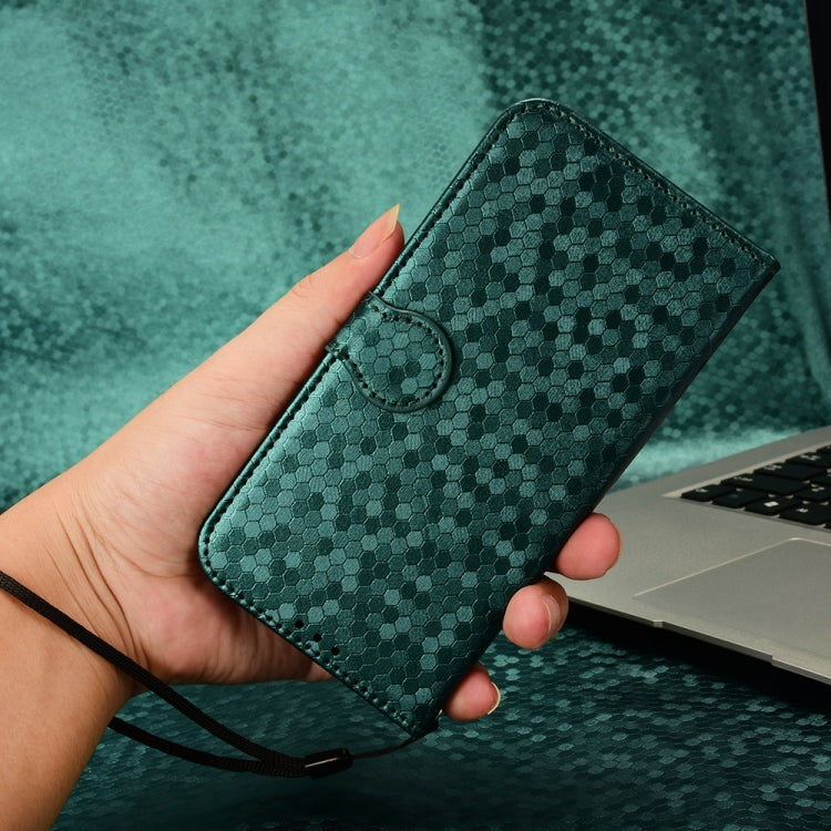 For Xiaomi 13 Ultra Honeycomb Dot Texture Leather Phone Case(Green) - 13 Ultra Cases by buy2fix | Online Shopping UK | buy2fix