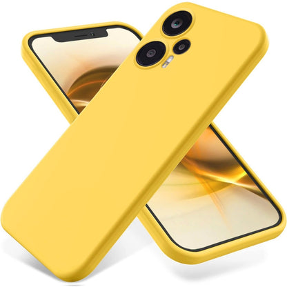 For Xiaomi Poco F5 5G / Note 12 Turbo Pure Color Liquid Silicone Shockproof Phone Case(Yellow) - Xiaomi Cases by buy2fix | Online Shopping UK | buy2fix