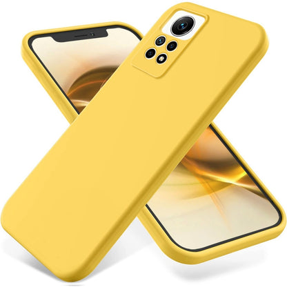 For Xiaomi Redmi Note 12 Pro 4G Pure Color Liquid Silicone Shockproof Phone Case(Yellow) - Xiaomi Cases by buy2fix | Online Shopping UK | buy2fix