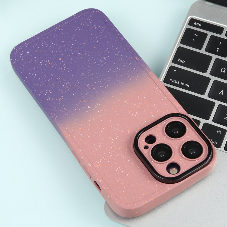 For iPhone 11 Gradient Starry Silicone Phone Case with Lens Film(Pink Purple) - iPhone 11 Cases by buy2fix | Online Shopping UK | buy2fix