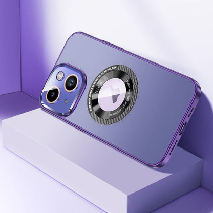 For iPhone 14 Plus CD Texture MagSafe Magnetic Phone Case(Dark Purple) - iPhone 14 Plus Cases by buy2fix | Online Shopping UK | buy2fix