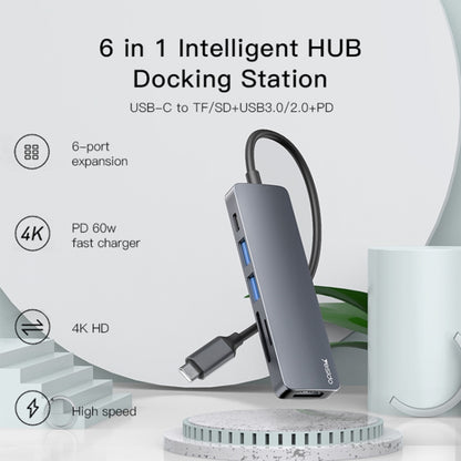 Yesido HB11 6 in 1 USB-C / Type-C Ports Multifunctional Docking Station HUB Adapter - USB HUB by Yesido | Online Shopping UK | buy2fix