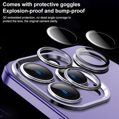 For iPhone 14 Frosted Metal Material Phone Case with Lens Protection(Blue) - iPhone 14 Cases by buy2fix | Online Shopping UK | buy2fix