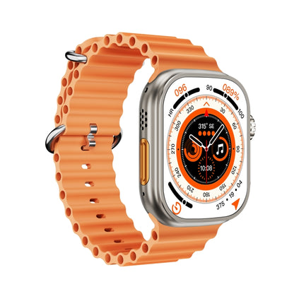 WS-E9 Ultra 2.2 inch IP67 Waterproof Metal Buckle Ocean Silicone Band Smart Watch, Support Heart Rate / NFC(Orange) - Smart Watches by buy2fix | Online Shopping UK | buy2fix