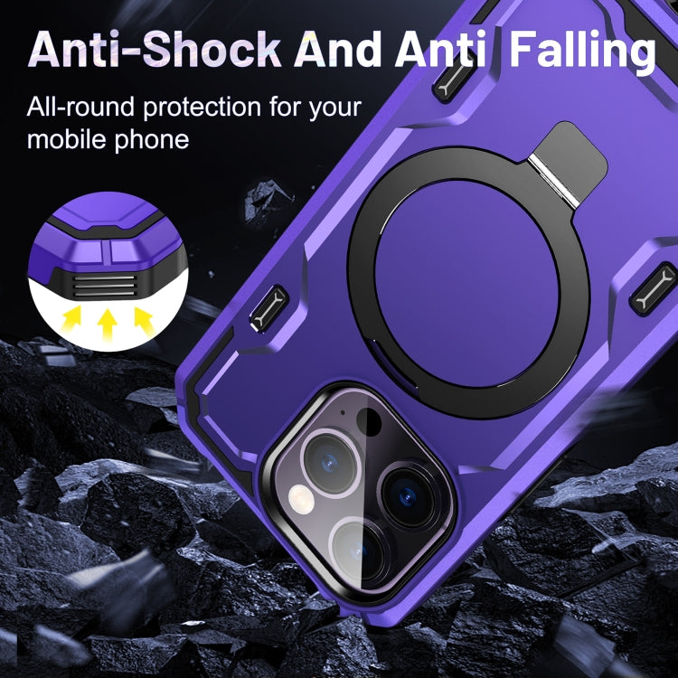 For iPhone 11 Patronus MagSafe Magnetic Holder Phone Case(Purple) - iPhone 11 Cases by buy2fix | Online Shopping UK | buy2fix