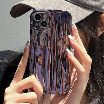 For iPhone XR Electroplating Water Ripple TPU Phone Case(Purple) - More iPhone Cases by buy2fix | Online Shopping UK | buy2fix