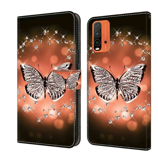 For Xiaomi Redmi 9T Crystal 3D Shockproof Protective Leather Phone Case(Crystal Butterfly) - Xiaomi Cases by buy2fix | Online Shopping UK | buy2fix