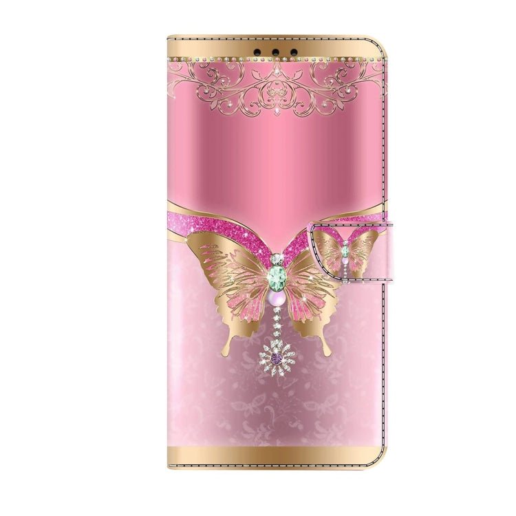 For Xiaomi Redmi Note 9 Pro Crystal 3D Shockproof Protective Leather Phone Case(Pink Bottom Butterfly) - Xiaomi Cases by buy2fix | Online Shopping UK | buy2fix