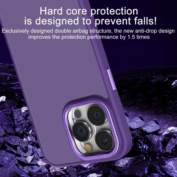 For iPhone 14 Pro All-inclusive TPU Edge Acrylic Back Phone Case(Navy Blue) - iPhone 14 Pro Cases by buy2fix | Online Shopping UK | buy2fix