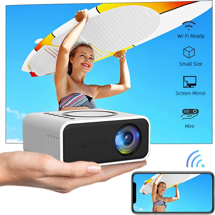 T300S 320x240 24ANSI Lumens Mini LCD Projector Supports Wired & Wireless Same Screen, Specification:UK Plug(Black) - Mini Projector by buy2fix | Online Shopping UK | buy2fix