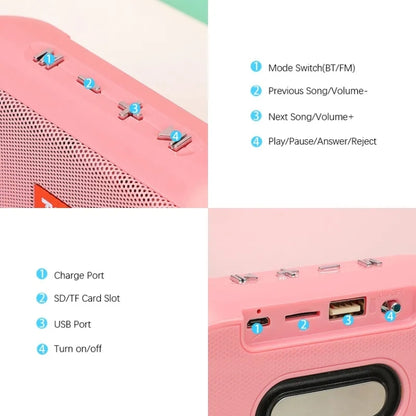 T&G TG179 Outdoor Multifunctional Wireless Bluetooth Speaker Support USB / TF / FM(Pink) - Mini Speaker by T&G | Online Shopping UK | buy2fix