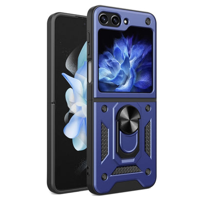 For Samsung Galaxy Z Flip5 Armor Magnetic Bracket TPU+PC Phone Case(Blue) - Galaxy Z Flip5 Cases by buy2fix | Online Shopping UK | buy2fix