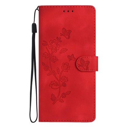 For Xiaomi Redmi Note 11 Pro 5G Global Flower Butterfly Embossing Pattern Leather Phone Case(Red) - Redmi Note 11 Pro Case by buy2fix | Online Shopping UK | buy2fix