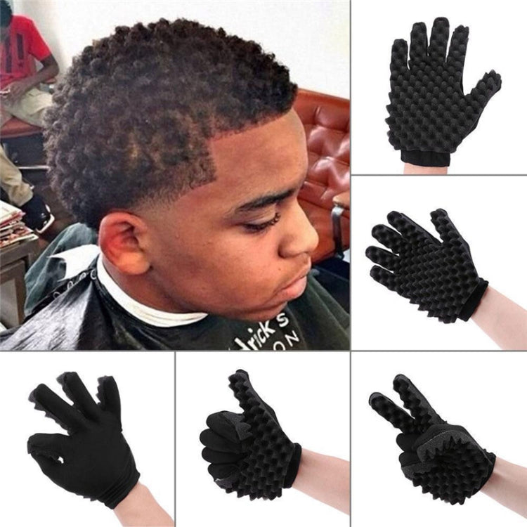 4 PCS Sponge Wipe Black Hair Styling Gloves(Double-Sided) - Hair Trimmer by buy2fix | Online Shopping UK | buy2fix