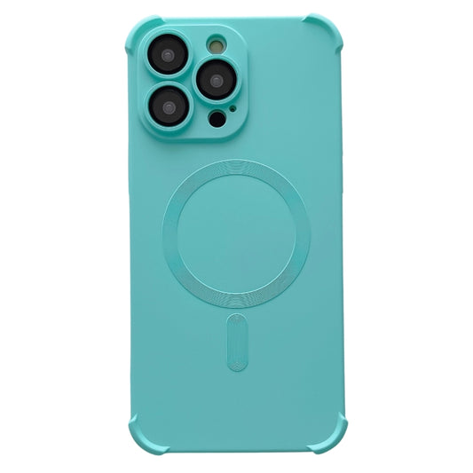 For iPhone 13 Pro Four-corner Shockproof Skin Feel MagSafe Magnetic Phone Case(Cyan Blue) - iPhone 13 Pro Cases by buy2fix | Online Shopping UK | buy2fix