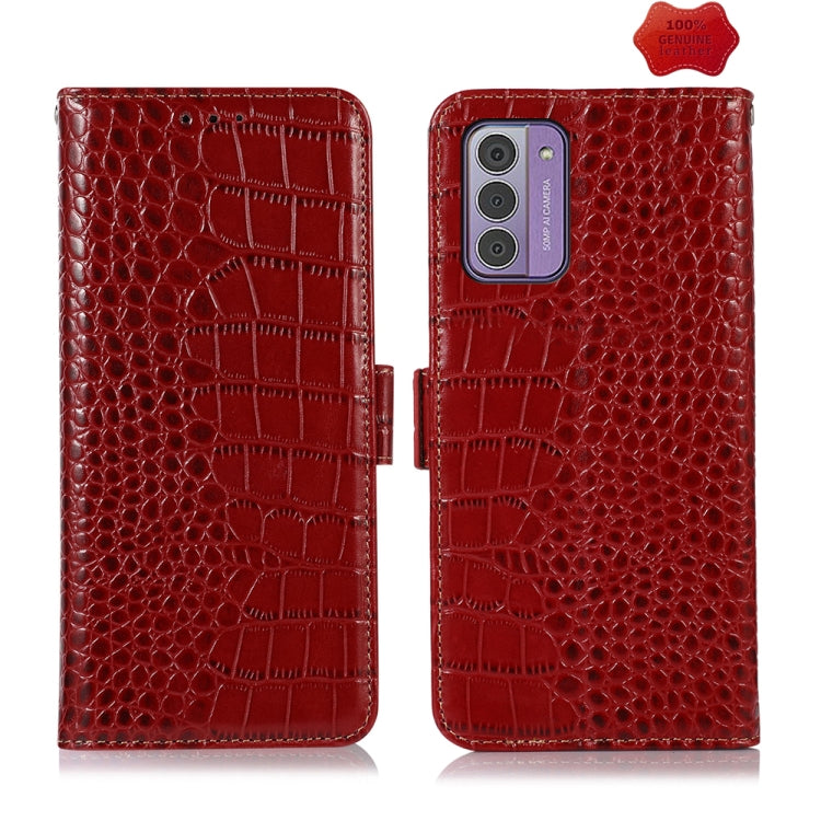 For Nokia G42 5G Crocodile Top Layer Cowhide Leather Phone Case(Red) - Nokia Cases by buy2fix | Online Shopping UK | buy2fix