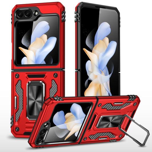 For Samsung Galaxy Z Flip5 5G Armor PC + TPU Camera Shield Phone Case(Red) - Galaxy Z Flip5 Cases by buy2fix | Online Shopping UK | buy2fix
