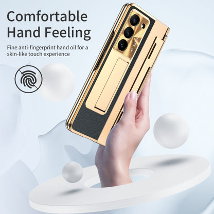 For Samsung Galaxy Z Fold5 5G Integrated Full Coverage Pen Slot Folding Phone Case with Stylus(Gold+Black) - Galaxy Z Fold5 Cases by buy2fix | Online Shopping UK | buy2fix