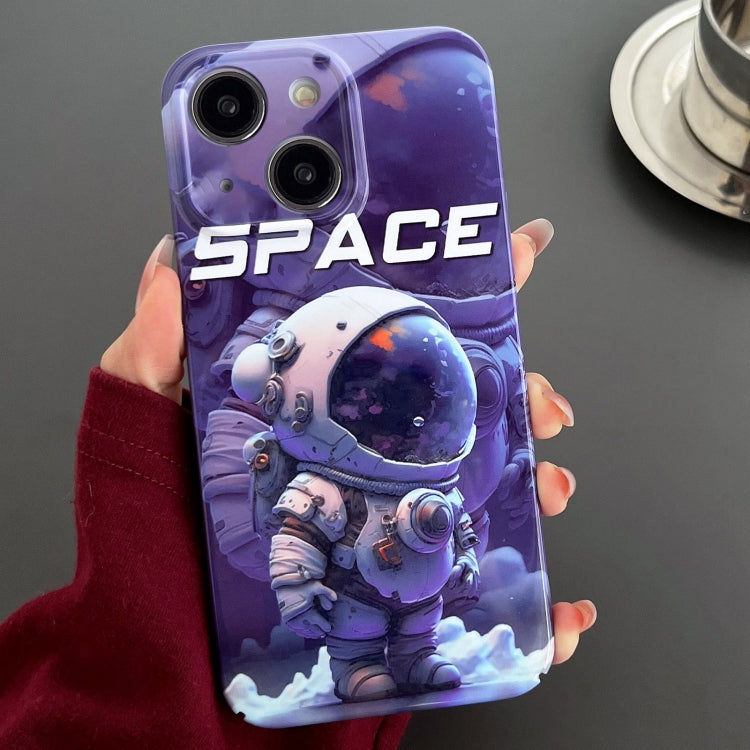 For iPhone 13 Painted Pattern Precise Hole PC Phone Case(Purple Astronaut) - iPhone 13 Cases by buy2fix | Online Shopping UK | buy2fix