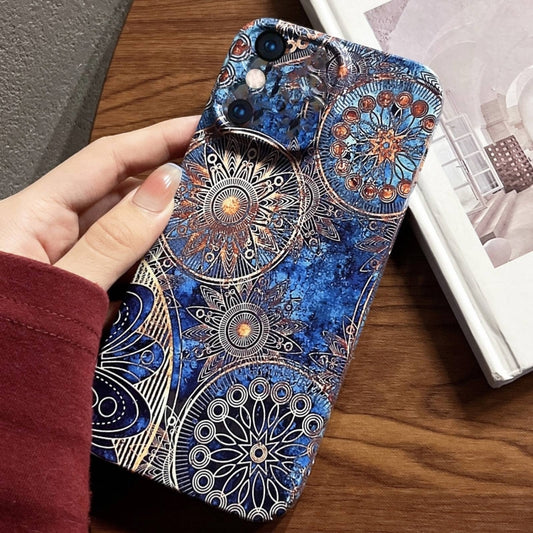 For iPhone XS Max Painted Pattern Precise Hole PC Phone Case(Abstract Flower) - More iPhone Cases by buy2fix | Online Shopping UK | buy2fix