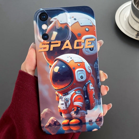 For iPhone XS Max Painted Pattern Precise Hole PC Phone Case(Orange Astronaut) - More iPhone Cases by buy2fix | Online Shopping UK | buy2fix