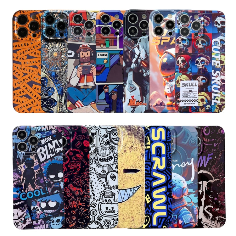 For iPhone 13 Pro Painted Pattern Precise Hole PC Phone Case(Purple Comics) - iPhone 13 Pro Cases by buy2fix | Online Shopping UK | buy2fix