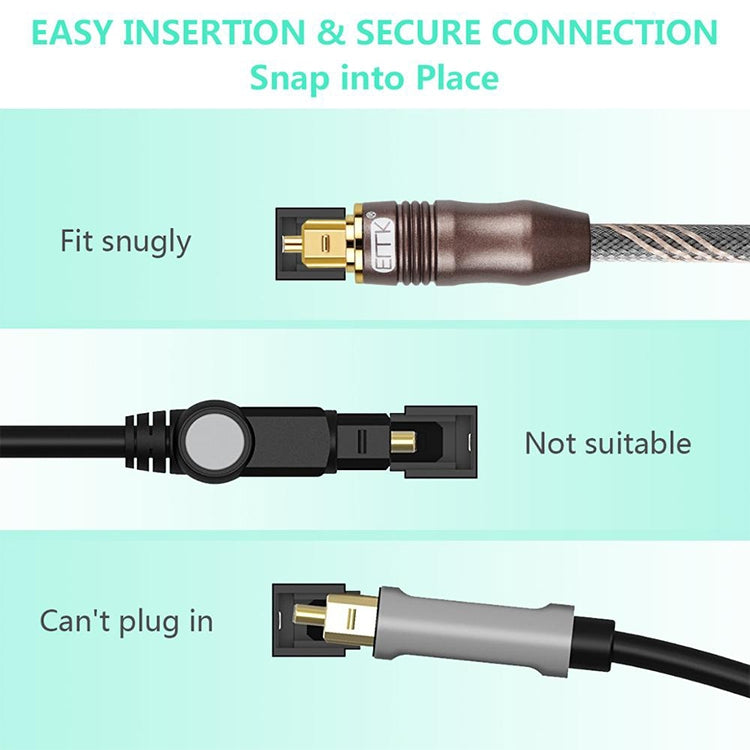 8m EMK OD6.0mm Toslink Square Port to Square Port TV Digital Audio Optical Fiber Connecting Cable - Audio Optical Cables by EMK | Online Shopping UK | buy2fix