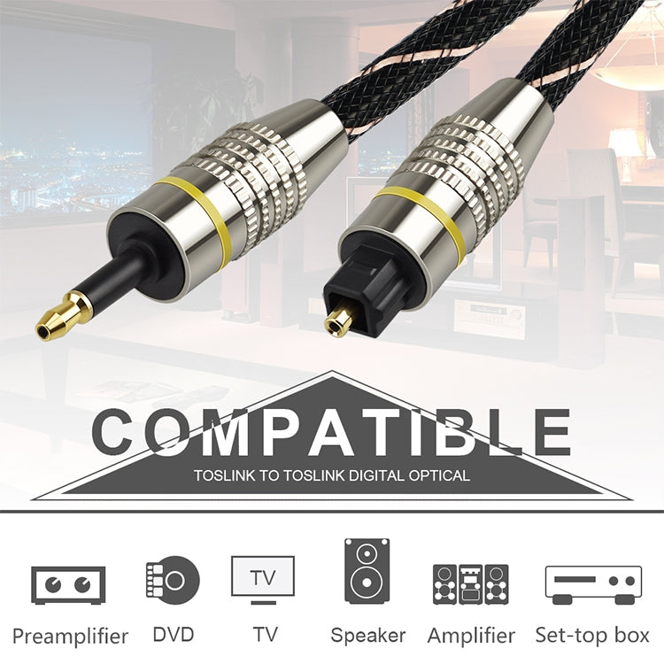 10m EMK OD6.0mm Square Port to Round Port Set-top Box Digital Audio Optical Fiber Connecting Cable - Audio Optical Cables by EMK | Online Shopping UK | buy2fix