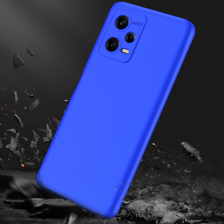 For Xiaomi Redmi Note 12 5G Global GKK Three Stage Splicing Full Coverage PC Phone Case(Blue) - Note 12 Cases by GKK | Online Shopping UK | buy2fix