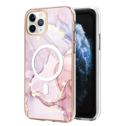 For iPhone 11 Pro Marble Pattern Dual-side IMD Magsafe TPU Phone Case(Rose Gold 005) - iPhone 11 Pro Cases by buy2fix | Online Shopping UK | buy2fix