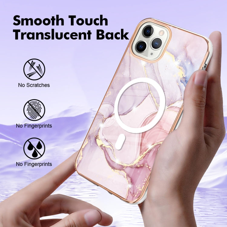 For iPhone 11 Pro Marble Pattern Dual-side IMD Magsafe TPU Phone Case(Rose Gold 005) - iPhone 11 Pro Cases by buy2fix | Online Shopping UK | buy2fix