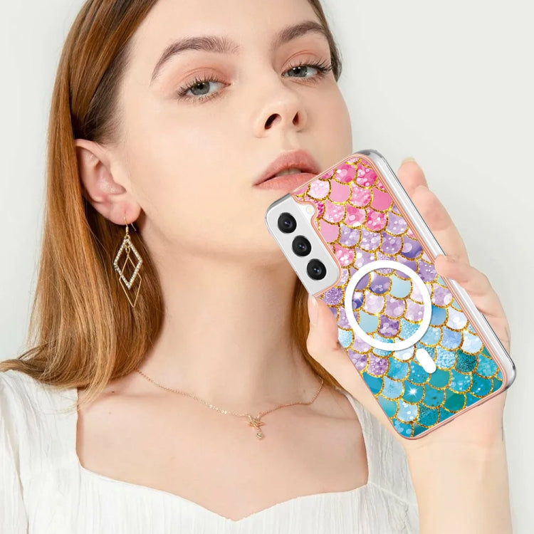 For Samsung Galaxy S22 5G Marble Pattern Dual-side IMD Magsafe TPU Phone Case(Colorful Scales) - Galaxy S22 5G Cases by buy2fix | Online Shopping UK | buy2fix