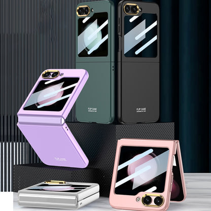 For Samsung Galaxy Z Flip5 GKK Integrated Ultra-thin Electroplating Lens Frame Phone Case(Purple) - Galaxy Z Flip5 Cases by GKK | Online Shopping UK | buy2fix