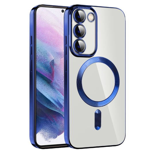 For Samsung Galaxy S21+ 5G CD Texture Plating TPU MagSafe Phone Case with Lens Film(Royal Blue) - Galaxy S21+ 5G Cases by buy2fix | Online Shopping UK | buy2fix