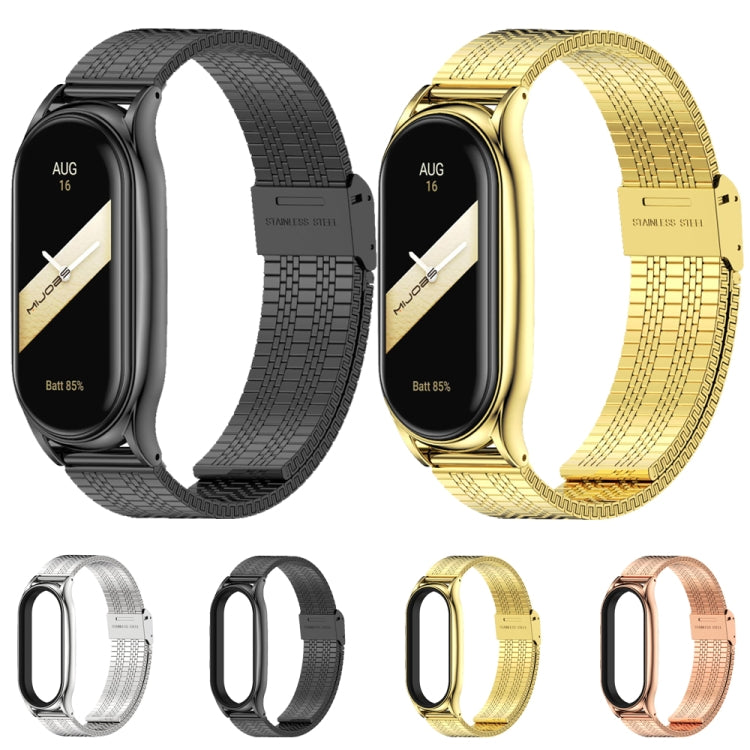 For Xiaomi Mi Band 8 Mijobs Plus Case Metal Watch Band(Silver) - Watch Bands by MIJOBS | Online Shopping UK | buy2fix