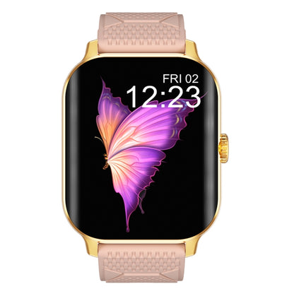 F12 2.02 inch Curved Screen Smart Watch Supports Voice Call/Blood Sugar Detection(Gold + Pink) - Smart Watches by buy2fix | Online Shopping UK | buy2fix