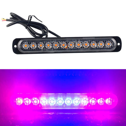 DC12V-24V / 36W Car Truck Emergency Strobe Flash Warning Light 12LEDs Long Ultra-thin Side Lights(Red + Blue + Red) - In Car by buy2fix | Online Shopping UK | buy2fix