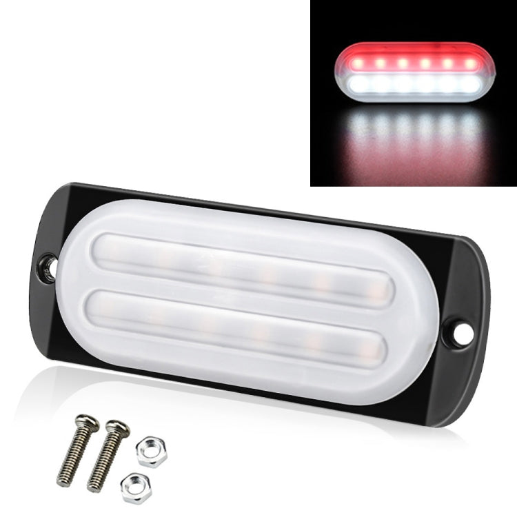 DC12V-24V / 36W Car Truck Emergency Strobe Flash Warning Light 12LEDs Ultra-thin Side Lights(White + Red) - In Car by buy2fix | Online Shopping UK | buy2fix