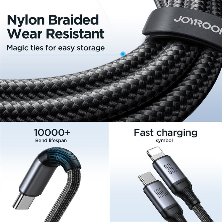 JOYROOM A21 100W Type-C to Type-C+8 Pin 2 in 1 Charging Cable, Length: 1.5m(Black) - 2 in 1 Cable by JOYROOM | Online Shopping UK | buy2fix