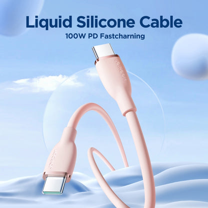 JOYROOM SA29-CC5 100W USB-C/Type-C to USB-C/Type-C Liquid Silicone Fast Charging Data Cable, Length: 1.2m(Pink) - USB-C & Type-C Cable by JOYROOM | Online Shopping UK | buy2fix