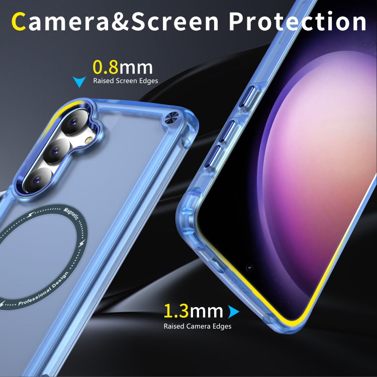 For Samsung Galaxy S24+ 5G Skin Feel TPU + PC MagSafe Magnetic Phone Case(Transparent Blue) - Galaxy S24+ 5G Cases by buy2fix | Online Shopping UK | buy2fix