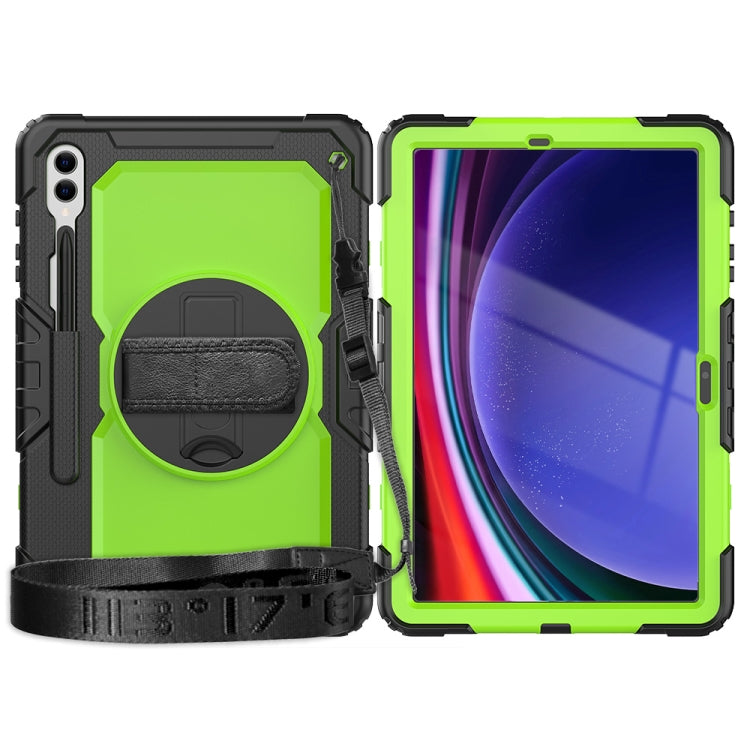 For Samsung Galaxy Tab S9+ / S8+ Silicone + PC Tablet Case(Black+Yellow Green) - Galaxy Tab S9+ Cases by buy2fix | Online Shopping UK | buy2fix