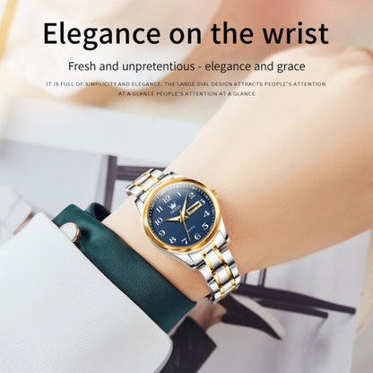 OLEVS 5567 Women Steel Strap Waterproof Quartz Watch(Blue) - Metal Strap Watches by OLEVS | Online Shopping UK | buy2fix