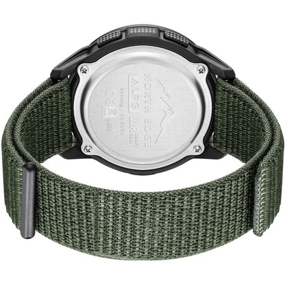 NORTH EDGE ALPS Outdoor Waterproof Men Carbon Fiber Digital Nylon Strap Smart Sports Watch(Army Green) - Sport Watches by NORTH EDGE | Online Shopping UK | buy2fix