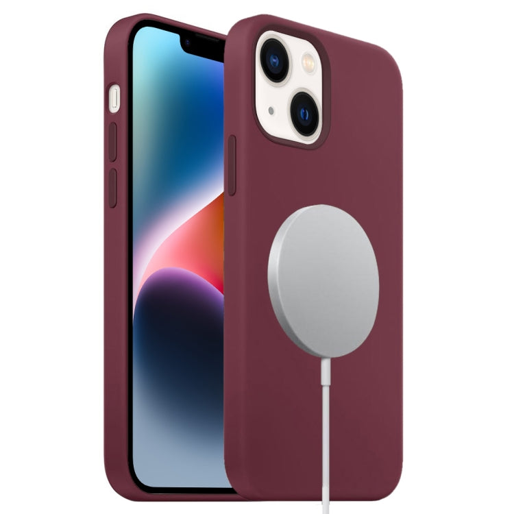 For iPhone 15 MagSafe Liquid Silicone Full Coverage Phone Case(Wine Red) - iPhone 15 Cases by buy2fix | Online Shopping UK | buy2fix