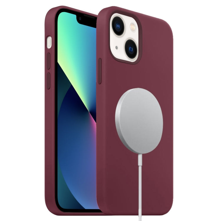 For iPhone 13 MagSafe Liquid Silicone Full Coverage Phone Case(Wine Red) - iPhone 13 Cases by buy2fix | Online Shopping UK | buy2fix