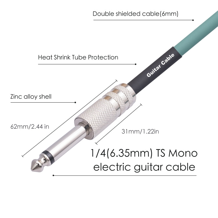 3045GR Mono 6.35mm Plug Male to Male Electric Guitar Audio Cable, Length:5m - Microphone Audio Cable & Connector by buy2fix | Online Shopping UK | buy2fix