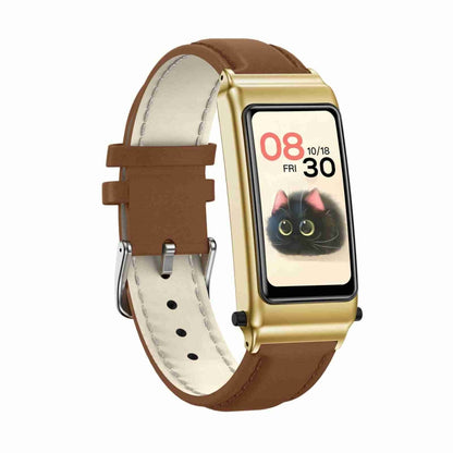 K80 1.57 inch Leather Band IP67 Earphone Detachable Smart Watch Support Bluetooth Call(Gold) - Smart Watches by buy2fix | Online Shopping UK | buy2fix