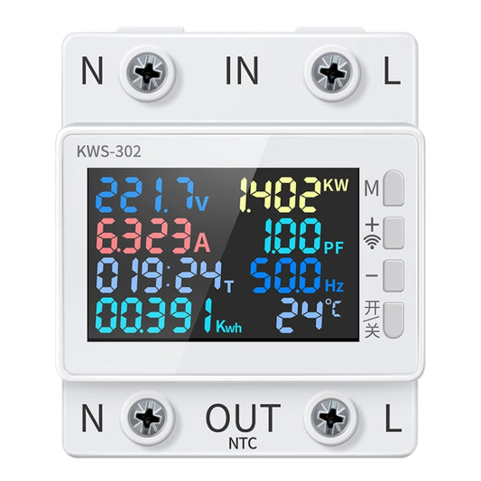 KWS-302 170-270V Multifunctional AC Digital Display Rail Voltage and Current Monitoring Meter - Current & Voltage Tester by buy2fix | Online Shopping UK | buy2fix