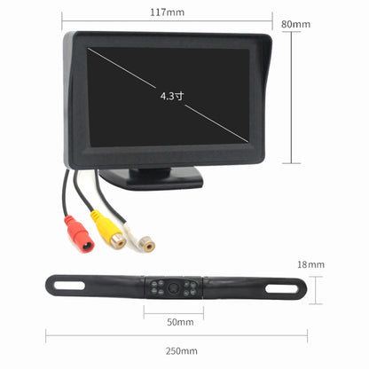 PZ703 413C-W Car Waterproof External Wireless Reversing Image Night Vision Camera + 4.3 inch Rearview Monitor - In Car by buy2fix | Online Shopping UK | buy2fix